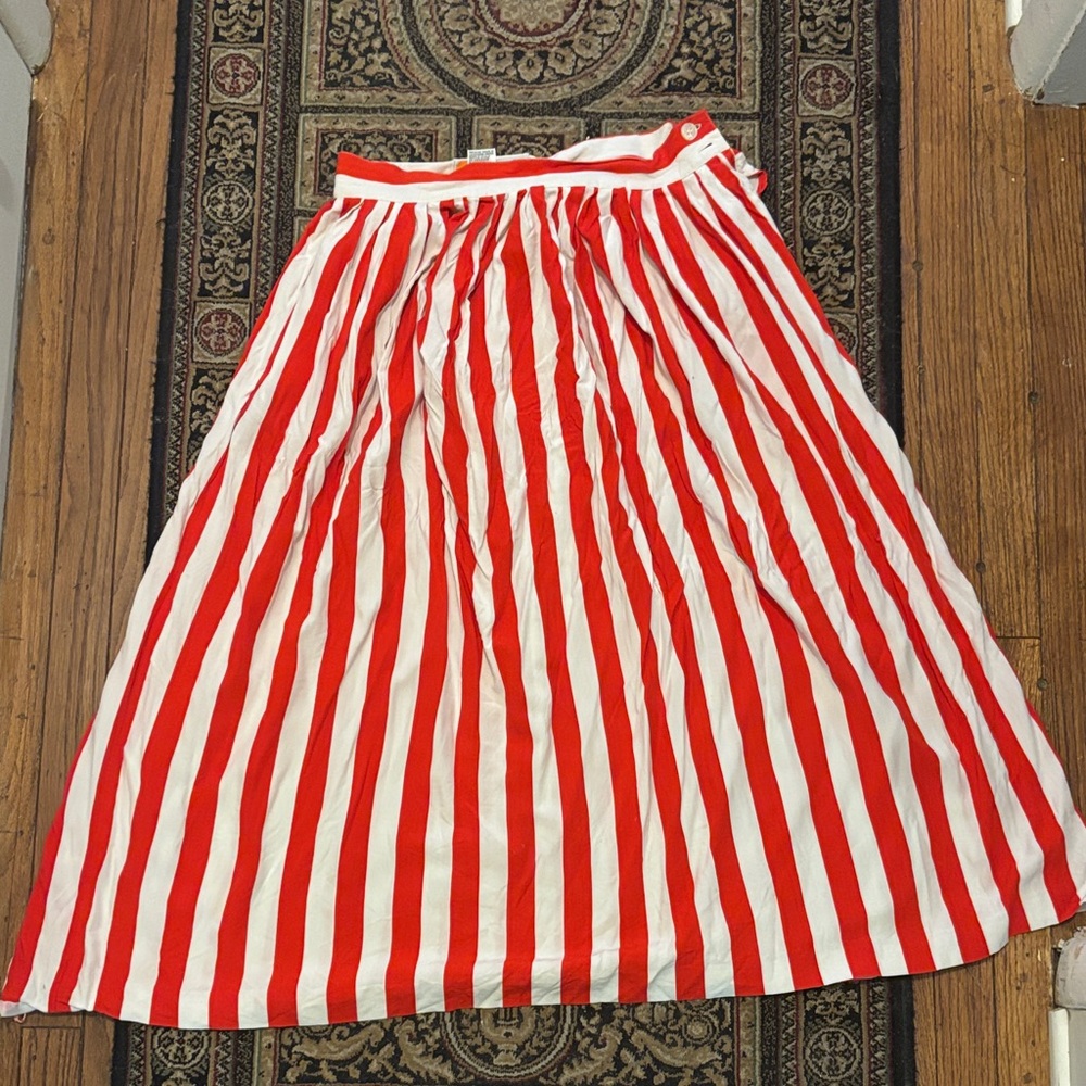 Vintage Red and White Striped Skirt